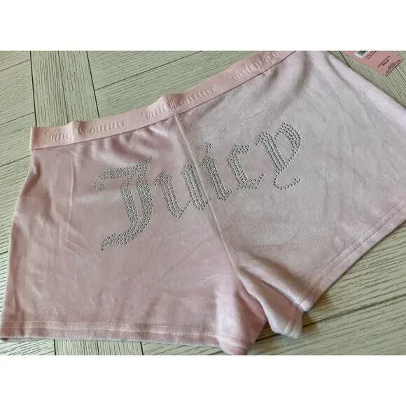 NWT Juicy Couture pink‎ velour sleep shorts. Extremely soft. Size XL - Picture 7 of 7